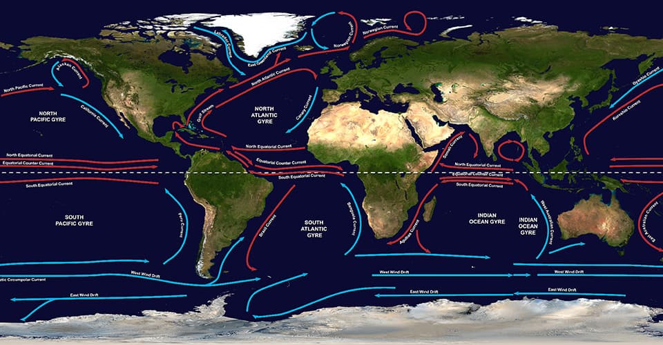 Ocean Gyres Map