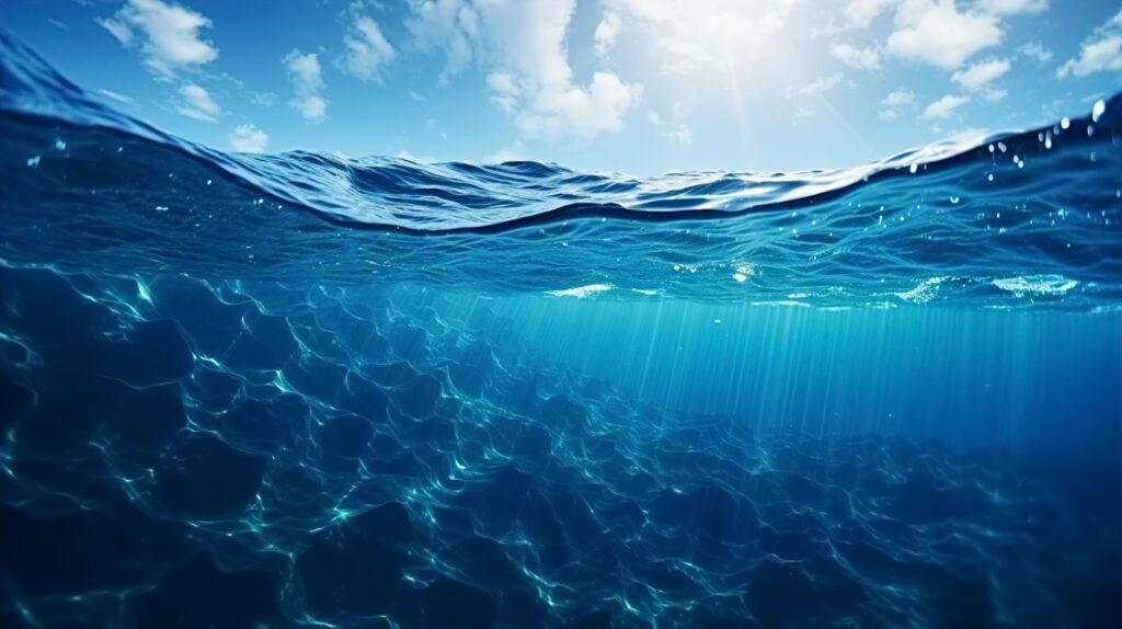 View under of wavy ocean